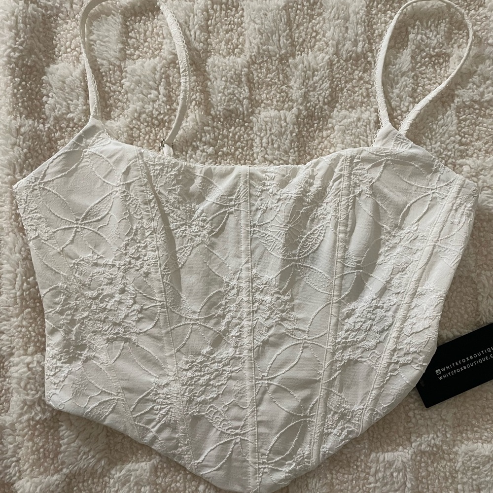 White Lace Corset Top